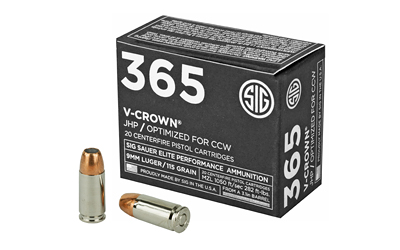 SIG AMMO 9MM 115GR JHP CCW 20/200