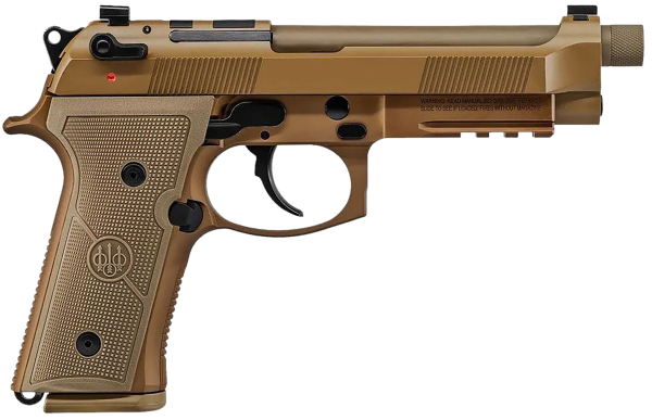 Beretta USA JS92M9A4M15 M9A4  9mm Luger 5.10″ Barrel 15+1, Flat Dark Earth Cerakote Polymer Frame, Serrated Steel Optic Cut Slide, Polymer Grip & Decocker Safety