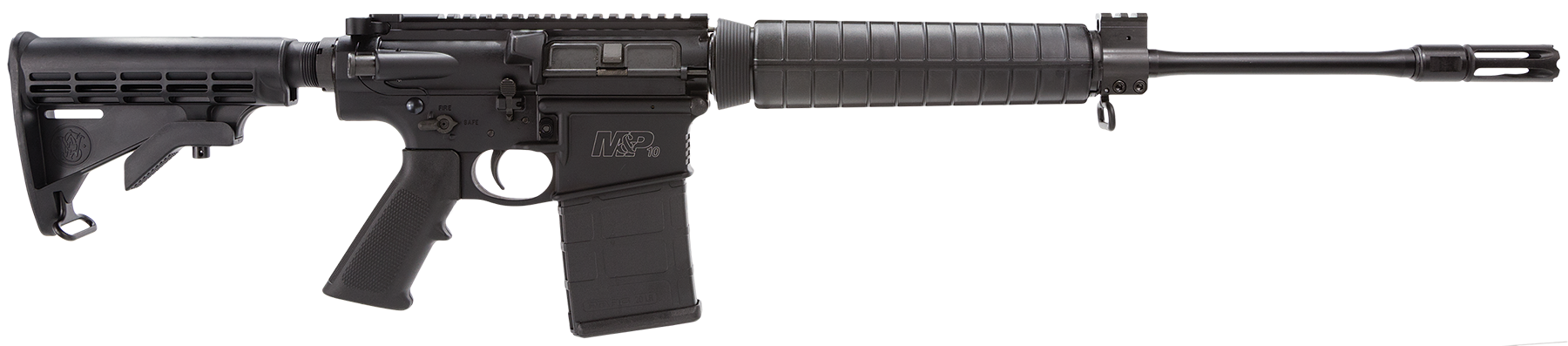 Smith & Wesson 811308 M&P10 Optic Ready 308/7.62x51mm NATO 20+1 18″ Armornite Barrel, Matte Black Receiver, Black 6 Position Stock & Polymer Grip, Ambidextrous Manual Safety