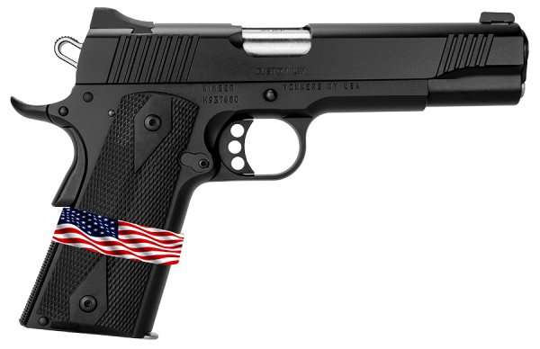 Kimber Mfg, Inc 3000502 Custom LW Liberty 9mm Luger 7+1 5″ Stainless Match Grade Barrel, KimPro Black Serrated Steel Slide, KimPro Black Aluminum Frame w/Beavertail, ANKA Grip