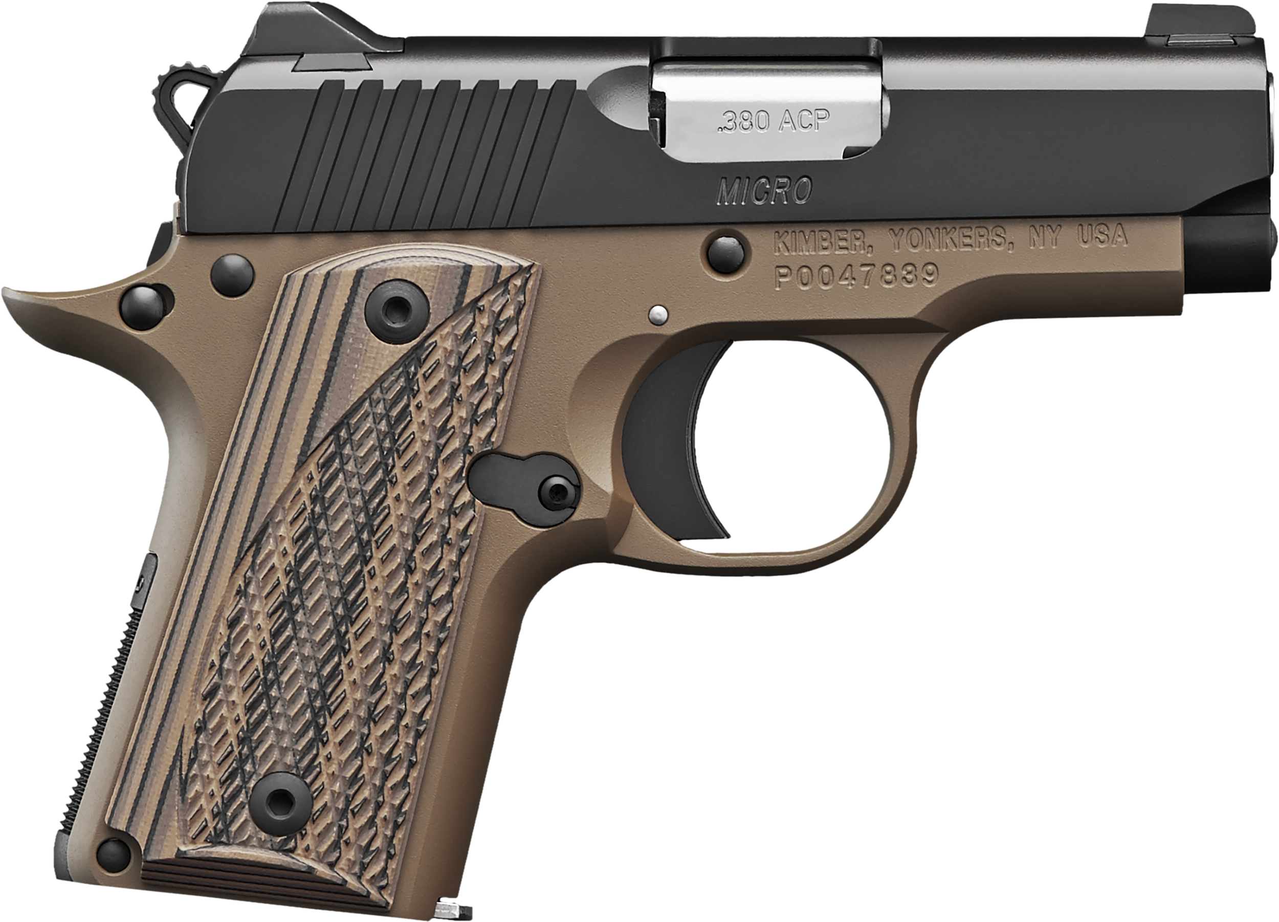 Kimber Mfg.,inc 3300208 Micro Desert Night NS 380 ACP 7+1 2.75″ Matte Black KimPro II Stainless Steel Slide Desert Tan KimPro G10 Grip