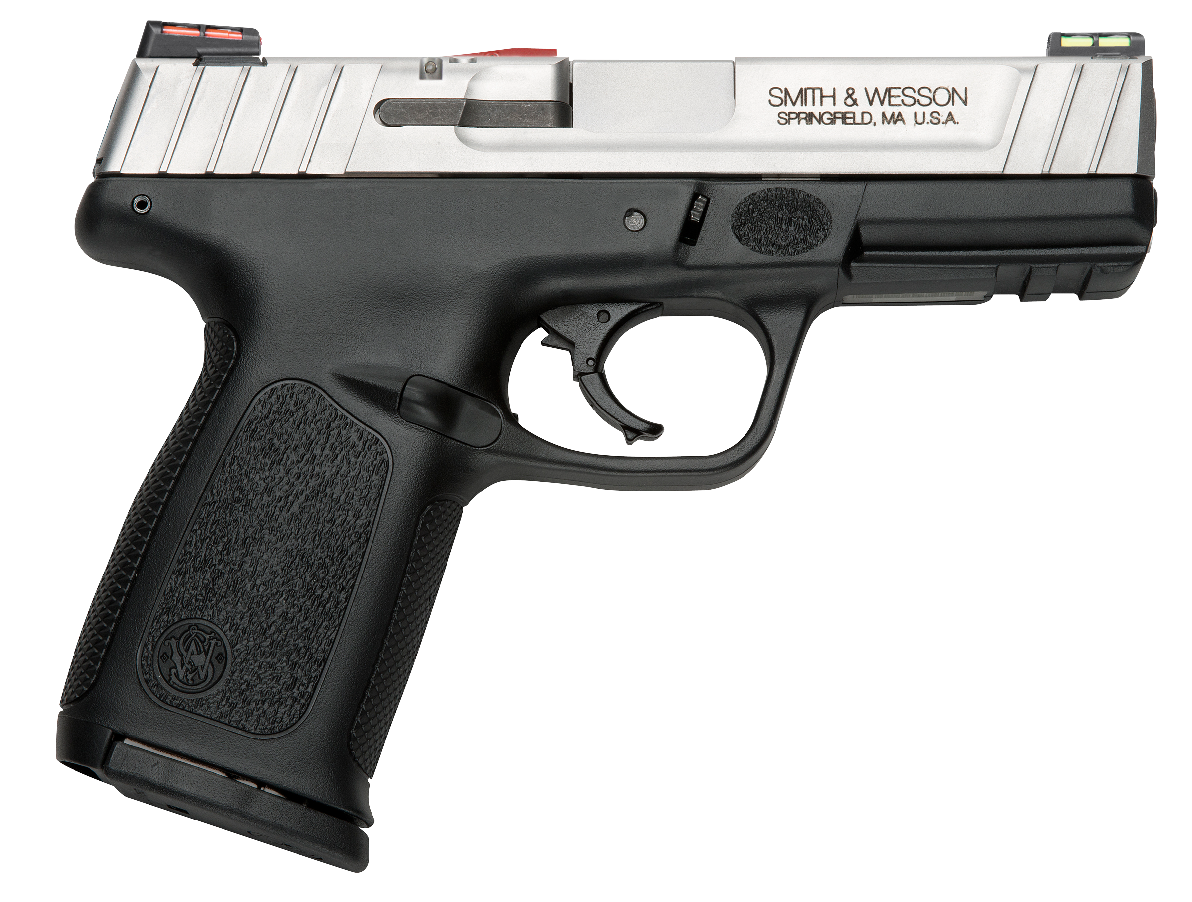 Smith & Wesson 11907 SD VE 9mm Luger Caliber with 4″ Barrel, 10+1 Capacity, Matte Black Finish Picatinny Rail Frame, Serrated Stainless Steel Slide, Textured Polymer Grip & HiViz Sights