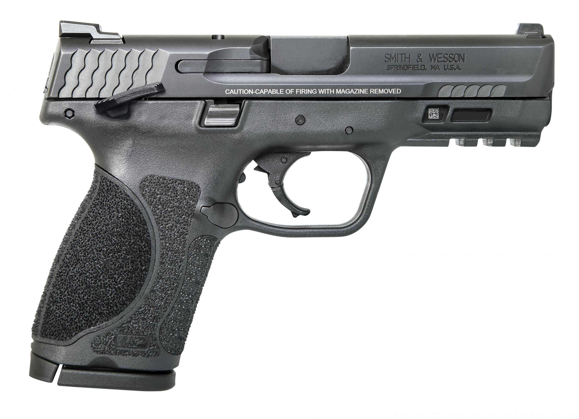Smith & Wesson LE 11678 M&P 40 M2.0 Compact 40 Smith & Wesson (S&W) Double 4″ TS 13+1 Black Interchangeable Backstrap Grip Black Polymer Frame Black Armornite Stainless Steel Slide