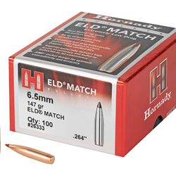 HRNDY ELD-M 6.5MM .264 147GR 100CT
