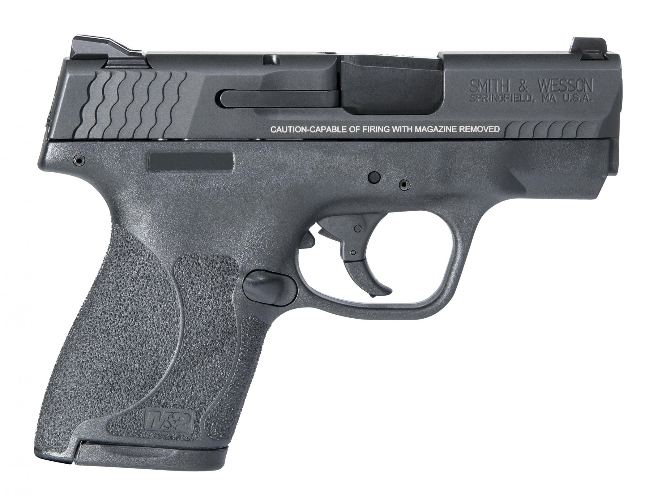 Smith & Wesson LE 11810 M&P 9 Shield M2.0 
9mm Luger Double 3.1″ TNS 7+1/8+1 Black Polymer Grip Black Polymer Frame Black Armornite Stainless Steel Slide