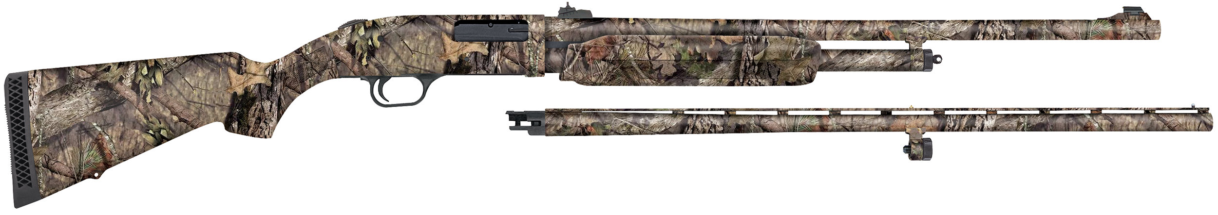 Mossberg 54183 500 Field/Deer 20 Gauge 5+1 3″ 26″ Vent Rib/24″ Slugster Barrels, Overall Mossy Oak Break-Up Country, Synthetic Stock, Includes Accu-Set Chokes