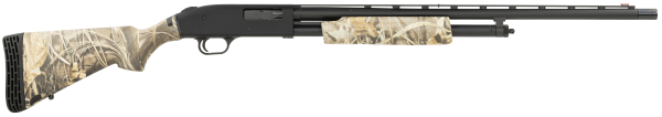 Mossberg 54321 500  20 Gauge 5+1 24″ Vent Rib Barrel, Black Parkerized Barrel/Receiver, Realtree Max-4 Flex Stock, Fiber Optic Sight, Manual Safety