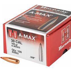 HRNDY MATCH A-MAX 30CAL 168GR 100CT