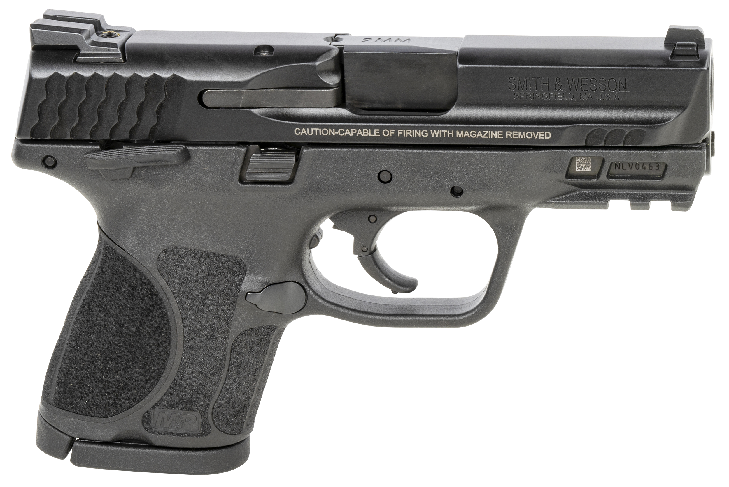 Smith & Wesson 13600 M&P M2.0 w/Range Bag Sub-Compact Frame 9mm Luger 12+1, 3.60″ Black Armornite Stainless Steel Barrel & Serrated Slide, Black Polymer Frame w/Picatinny Rail, Thumb Safety