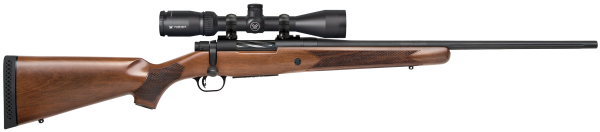 Mossberg 28028 Patriot  6.5 Creedmoor Caliber with 5+1 Capacity, 22″ Fluted Barrel, Matte Blued Metal Finish & Walnut Stock Right Hand (Full Size) Includes Vortex Crossfire II 3-9x40mm Scope