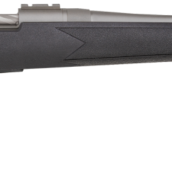 Mossberg 28135 Patriot  300 Win Mag 3+1 24″ Threaded/Fluted Barrel w/Recessed Match Crown, Cerakote Stainless Steel, Spiral-Fluted Bolt, Synthetic Stock, Drop Box Magazine, Adjustable LBA Trigger