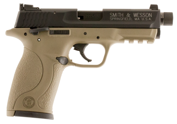 Smith & Wesson 10242 M&P  Compact Frame 22 LR 10+1 3.60″ Black Steel Threaded Barrel & Serrated Slide, Flat Dark Earth Cerakote Polymer Frame w/Picatinny Rail, Ambidextrous