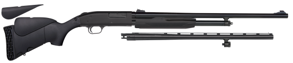 Mossberg 54330 500 Bantam Field/Deer 20 Gauge 5+1 22″ Vent Rib with Dual Bead Sights Barrel/24″ Fully Rifled with Adj Rifle Sights Barrel Blued Steel Rec Black 4 Position Flex Adjustable Stock