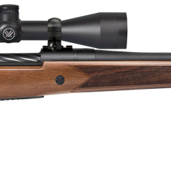 Mossberg 28124 Patriot  300 Win Mag Caliber with 3+1 Capacity, 24″ Threaded/Fluted Barrel, Matte Blued Metal Finish & Walnut Stock Right Hand (Full Size) Includes Vortex Crossfire II 3-9x40mm Scope
