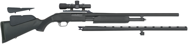 Mossberg 54047 500 Field/Deer Pump 20 Gauge 5+1 3″ 26″ Vent Rib/24″ Slugster Barrels, Matte Blued Metal Finish, Synthetic Dual Comb Stock, Includes Accu-Set Chokes & Dead Ringer 2.5x20mm Scope
