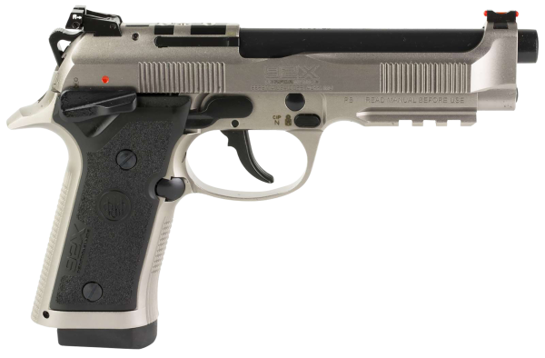 Beretta USA J92XPC020 92X PCO Full Size Frame 9mm Luger 10+1, 4.90″ Black Barrel, Gray Nistan Optic Ready/Serrated Steel Slide & Frame w/Beavertail & Picatinny Rail