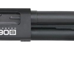 Mossberg 51601 590S Shockwave 12 Gauge 8+1(1.75″) 5+1(2.75″) 4+1(3″) 3″ Chamber, 14.375″ Barrel, Matte Blued Metal Finish, Corncob Forend w/Strap, Dual Extractors, Raptor Birdshead Grip Stock