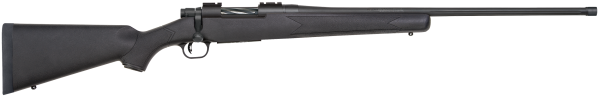 Mossberg 28243 Patriot  6.5 PRC 4+1 24″ Matte Blued Fluted Threaded Barrel, Matte Blued Drilled & Tapped Receiver, Fixed Black Synthetic Stock