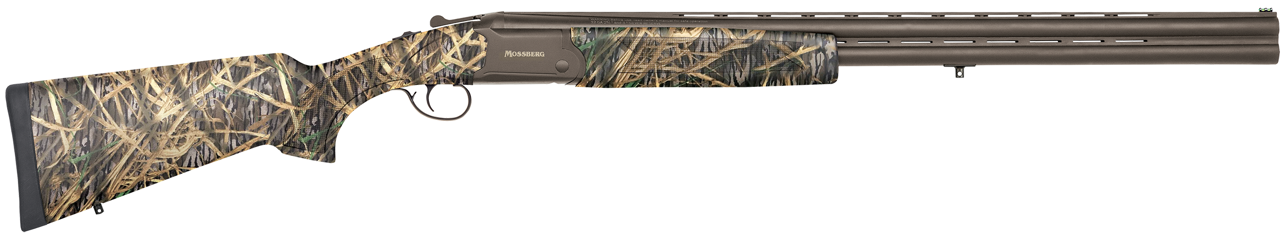 Mossberg 75488 Silver Reserve Eventide Waterfowl Over/Under 12 Gauge 3.50″ 2rd 28″, Bronze Barrel/Rec, Mossy Oak Vintage Shadowgrass Furniture, Fiber Optic Sight, 5 Field Set Chokes