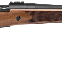 Mossberg 28132 Patriot  300 Win Mag 3+1 24″ Threaded/Fluted Barrel w/Recessed Match Crown, Matte Blued Metal Finish, Spiral-Fluted Bolt, Walnut Stock, Drop Box Magazine, Adjustable LBA Trigger