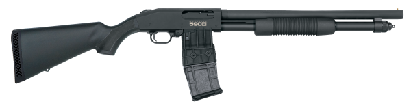 Mossberg 50205 590M Mag-Fed 12 Gauge 2.75″ 10+1 18.50″ Cylinder Bore Barrel Matte Blued Rec Black Synthetic Stock Right Hand