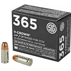 SIG AMMO 9MM 115GR JHP CCW 20/200