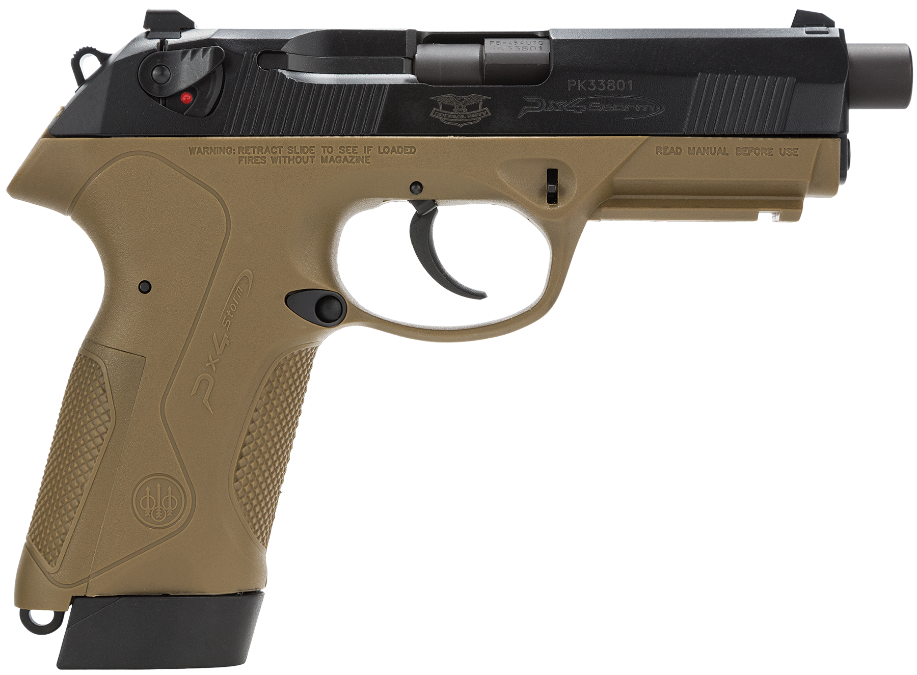 Beretta USA JXF5F45 Px4 Storm Special Duty Full Size Frame 45 ACP 10+1/9+1, 4.50″ Black Barrel, Black Bruniton Serrated Steel Slide, FDE Polymer Frame w/Picatinny Rail & Interchangeable Backstrap Grip