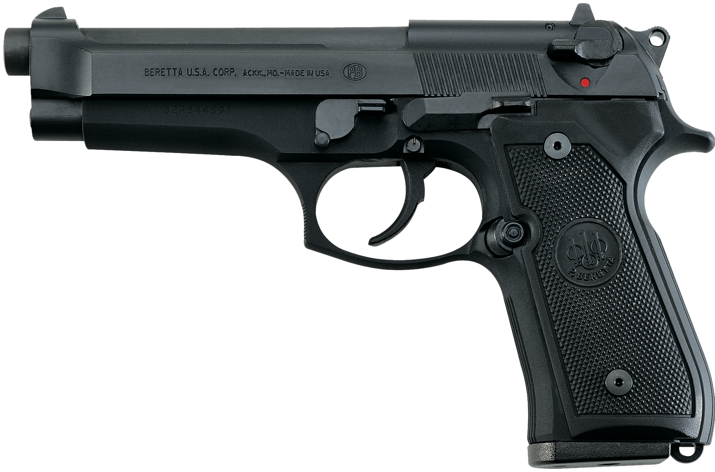 Beretta USA J92F300CA 92FS *CA Compliant Full Size Frame 9mm Luger 10+1 4.90″ Black Steel Barrel, Black Bruniton Serrated Steel Slide, Black Bruniton Aluminum Frame w/Beavertail, Ambidextrous, US Made