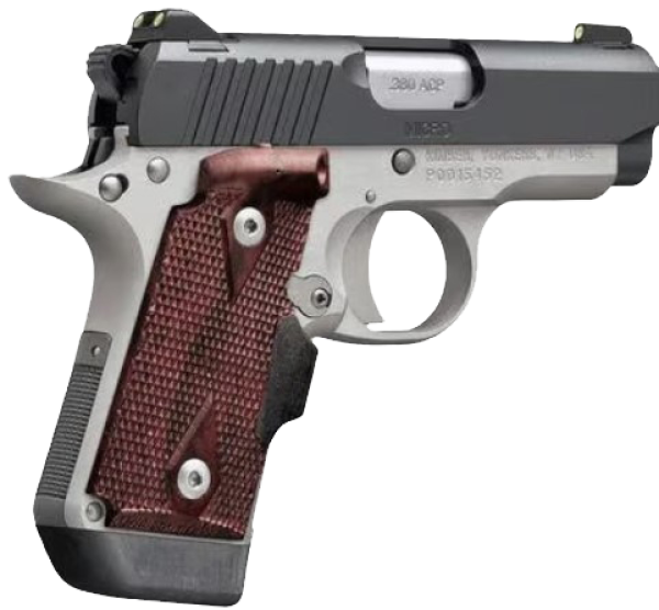Kimber Mfg.,inc 3300215 Micro Two-Tone NS 380 ACP 7+1 2.75″ Ramped Barrel Matte Black Stainless Steel Slide Brush Polished