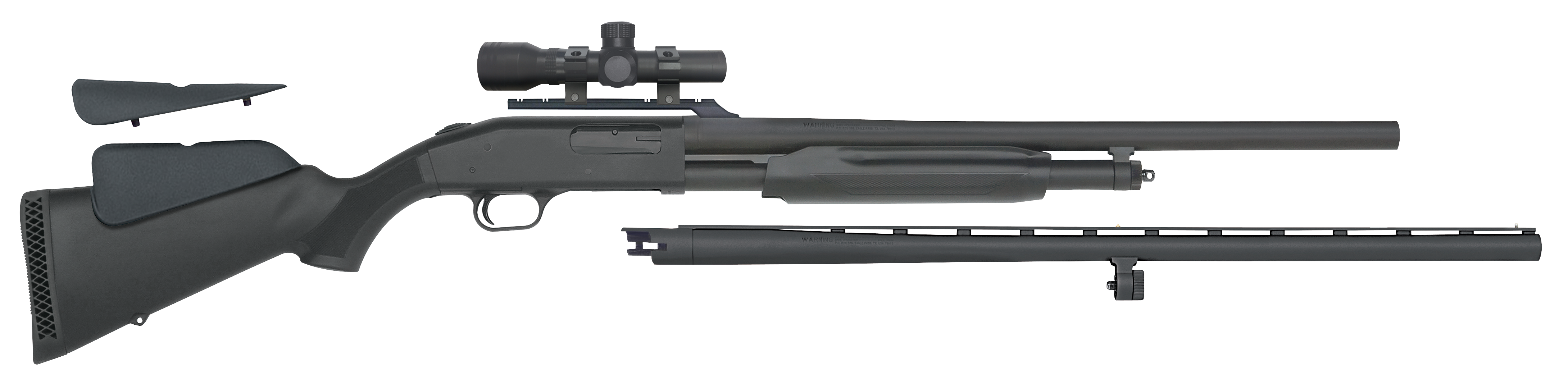 Mossberg 58244 500 Field/Deer 12 Gauge 5+1 3″ 28″ Vent Rib/24″ Slugster Barrels, Blued Metal Finish, Synthetic Dual Comb Stock,  Includes Accu-Set Chokes & 2.5x20mm Scope
