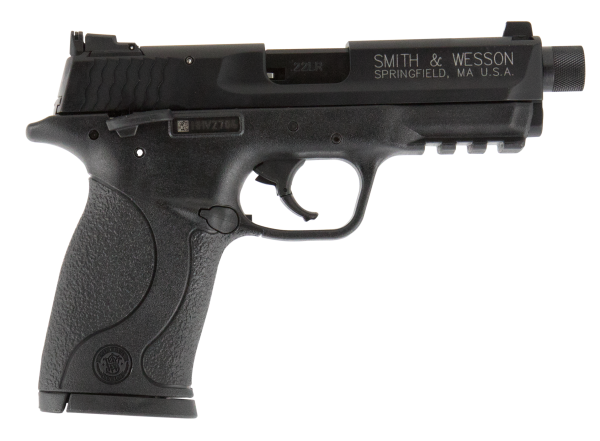 Smith & Wesson 10199 M&P Compact 22 LR 3.50″ Threaded Barrel 10+1, Black Polymer Frame With Picatinny Acc. Rail, Black Armornite Aluminum Slide, Ambidextrous Manual Safety
