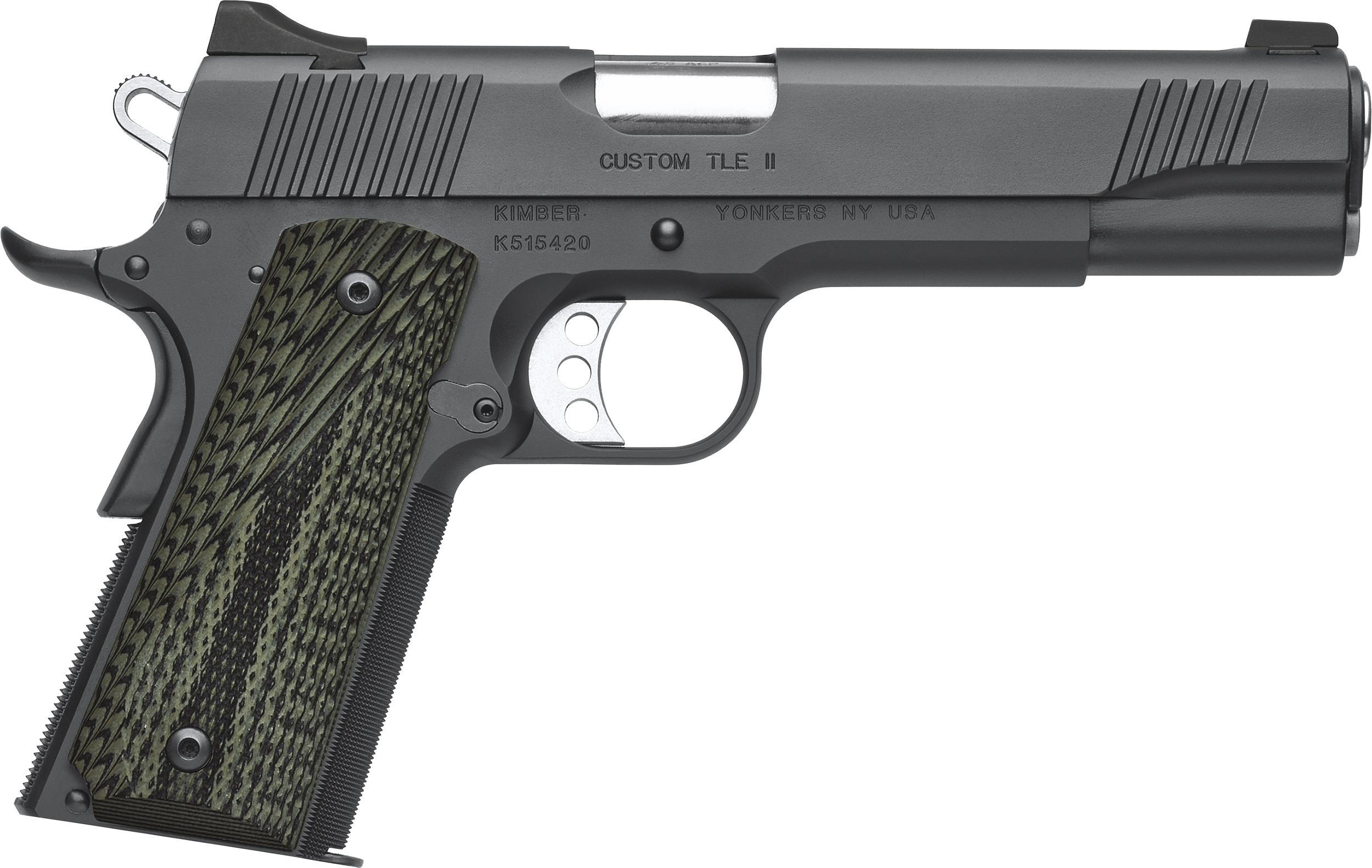 Kimber Mfg, Inc 3200347 TLE II Custom 10mm Auto 8+1 5″ Stainless Match Grade Barrel, Matte Black Serrated Steel Slide, Matte Black Steel Frame w/Beavertail, Aggressively Textures G-10 Grip