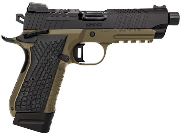 Kimber Mfg.,inc 3100023 KDS9C TFS 9mm 15+1 18+1 4.60″ FDE/Black Front and Rear Serrations Stainless Steel G-10 Grip