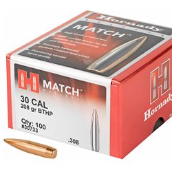 HRNDY MATCH 30CAL .308 208GR 100CT