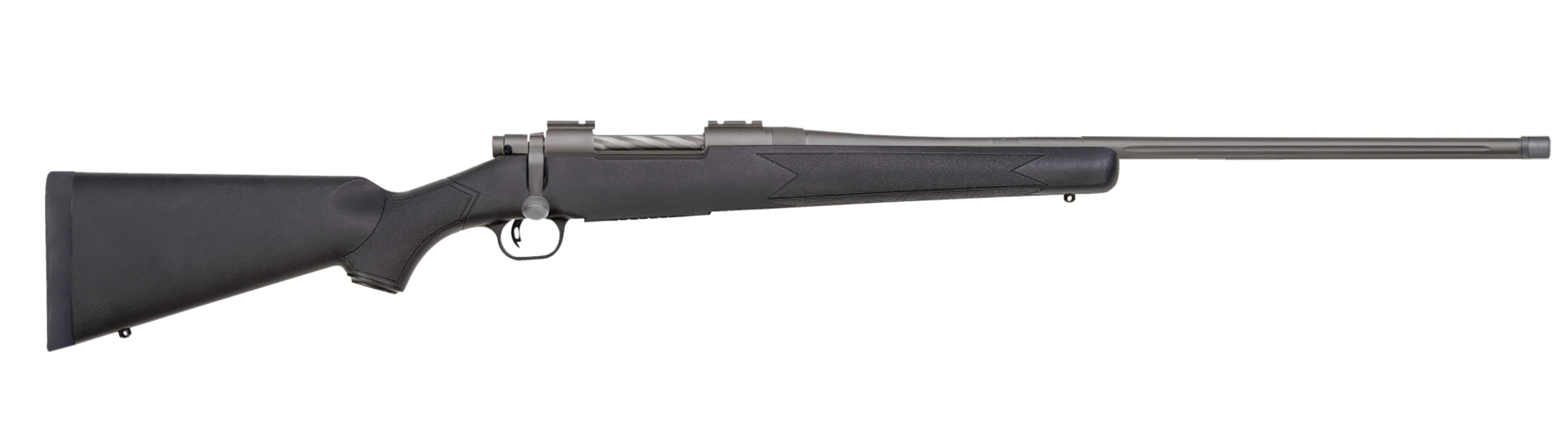 Mossberg 28259 Patriot  Full Size 450 Bushmaster 4+1 20″ Stainless Cerakote Threaded Barrel, Stainless Cerakote Drilled & Tapped Receiver, Fixed Black Synthetic Stock
