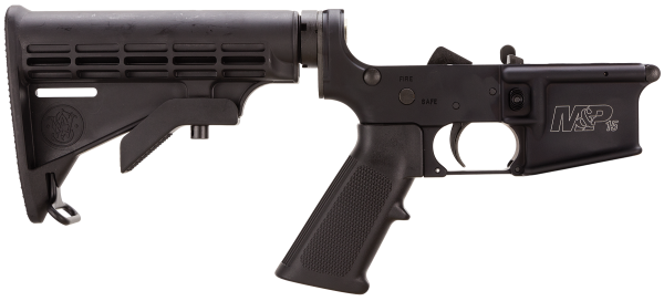 Smith & Wesson 812002 Assembled Lower Receiver  5.56x45mm NATO 7075-T6 Aluminum Black Receiver, Black Synthetic Collapsible Stock Pistol Grip for S&W M&P15
