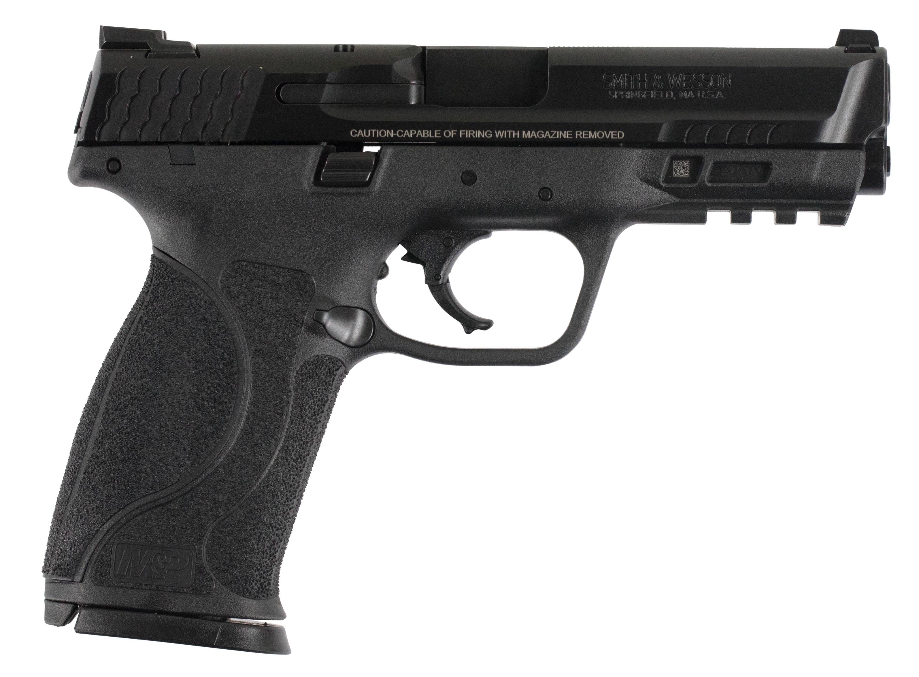 Smith & Wesson 11762 M&P M2.0  Full Size 40 S&W 10+1, 4.25″ Black Stainless Steel Barrel, Black Armornite Serrated Stainless Steel Slide, Matte Black Polymer Frame w/Picatinny Rail
