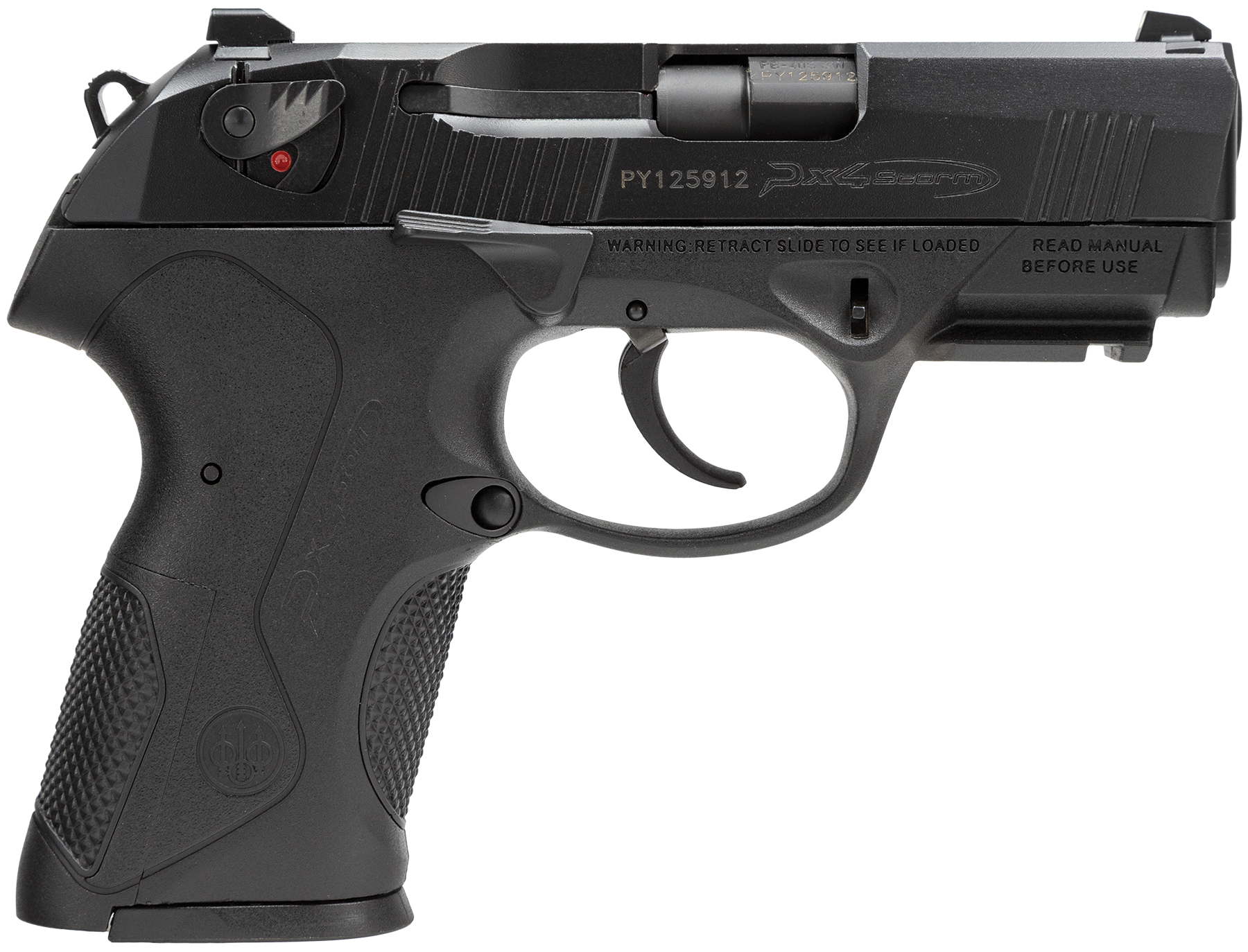 Beretta USA JXC4F20 Px4 Storm Compact 40S&W 10+1, 3.27″ Black Steel Barrel, Black Bruniton Serrated Steel Slide, Black Polymer Frame w/Picatinny Rail & Interchangeable Backstrap Grip, Ambidextrous