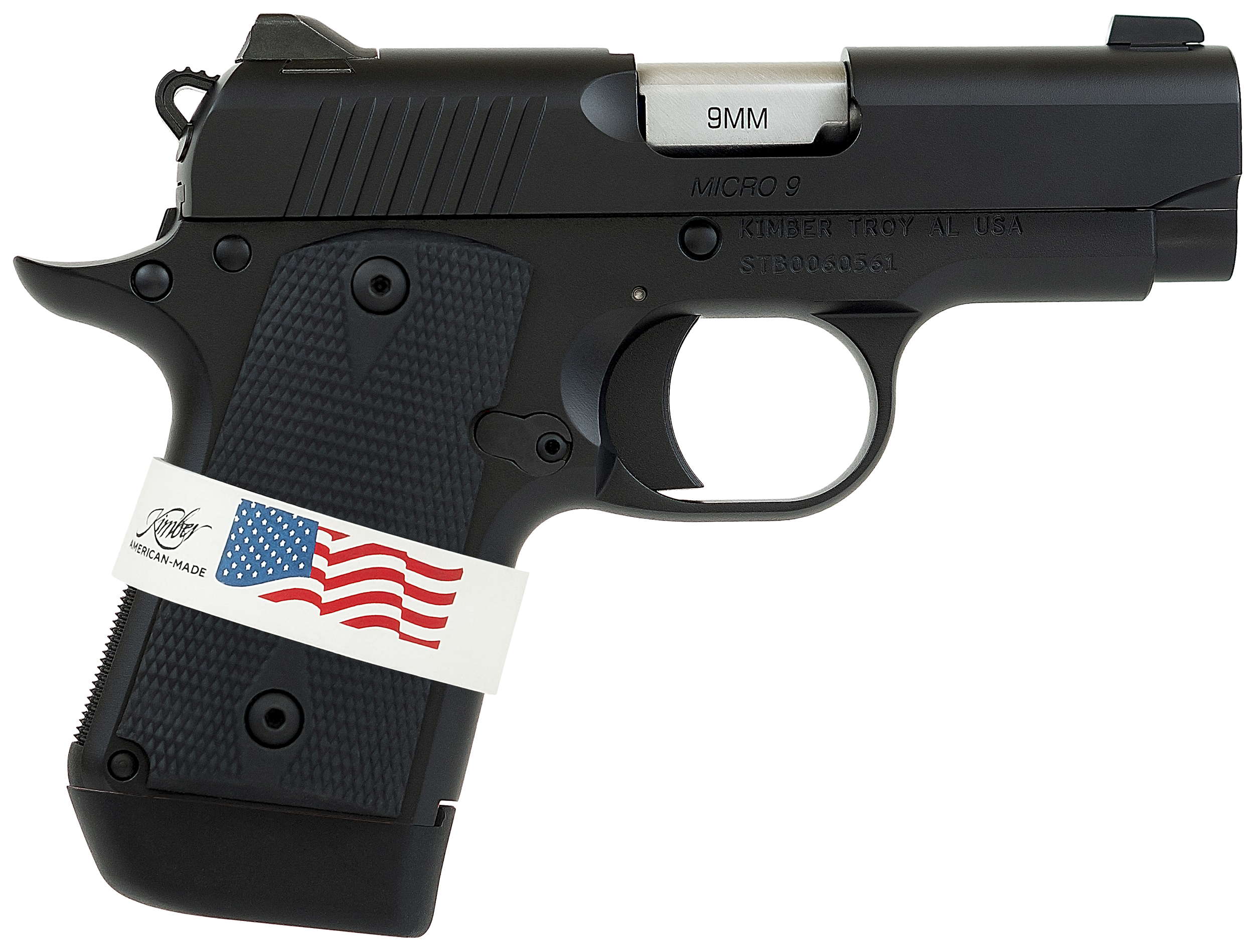 Kimber Mfg, Inc 3300244 Micro 9 Liberty Micro Frame 9mm Luger 7+1 3.15″ Stainless Ramped Barrel, KimPro II Black Serrated Stainless Steel Slide, Kimpro II Black Aluminum Frame w/Beavertail