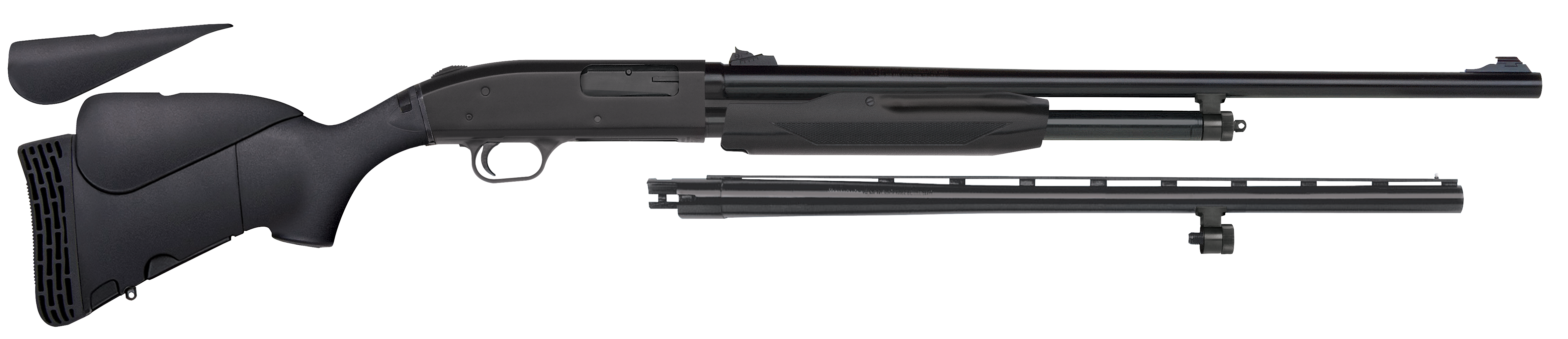 Mossberg 54330 500 Bantam Field/Deer 20 Gauge 5+1 22″ Vent Rib with Dual Bead Sights Barrel/24″ Fully Rifled with Adj Rifle Sights Barrel Blued Steel Rec Black 4 Position Flex Adjustable Stock