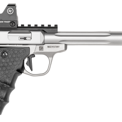 Smith & Wesson 12079 Performance Center Victory Target 22 LR 6″ MB 10+1 Stainless Steel Tandemkross Black HiveGrip with Integrated Target Thumb Rest Grip Red Dot
