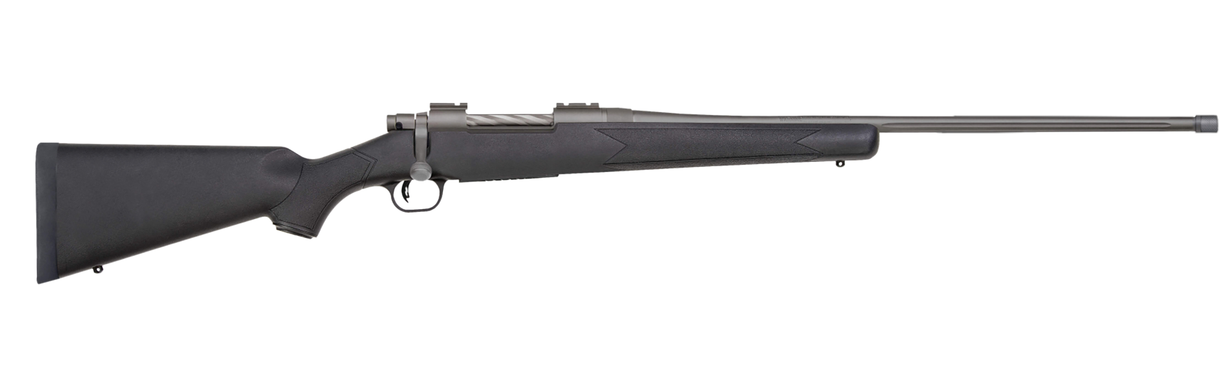 Mossberg 28260 Patriot  Full Size 350 Legend 4+1 22″  Stainless Cerakote Fluted Threaded Barrel, Stainless Cerakote Drilled & Tapped Receiver, Fixed Black Synthetic Stock