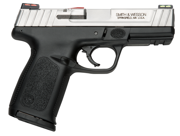 Smith & Wesson 11907 SD VE 9mm Luger Caliber with 4″ Barrel, 10+1 Capacity, Matte Black Finish Picatinny Rail Frame, Serrated Stainless Steel Slide, Textured Polymer Grip & HiViz Sights
