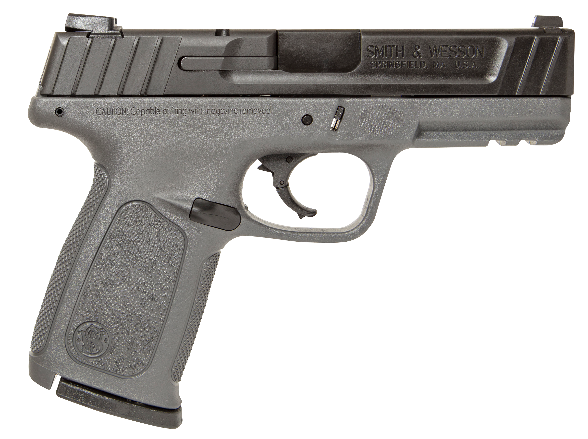 Smith & Wesson 11995 SD9  Compact Frame 9mm Luger 16+1, 4″ Black Armornite Stainless Steel Barrel & Serrated Slide, Gray Polymer Frame w/Picatinny Rail, Gray Textured Grip, No Safety