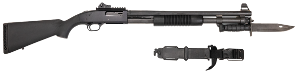 Mossberg 50771 590A1 Tactical SPX 12 Gauge 3″ 8+1 20″ Parkerized Heavy-Walled Barrel Black Rec with Ghost Ring Rear Sight Black Synthetic Stock Right Hand Includes Bayonet Lug