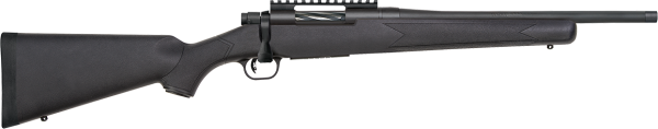Mossberg 28227 Patriot Carbine 22-250 Rem 5+1 18″ Matte Blued Threaded Bull Barrel, Matte Blued Drilled & Tapped Receiver, Fixed Black Synthetic Stock