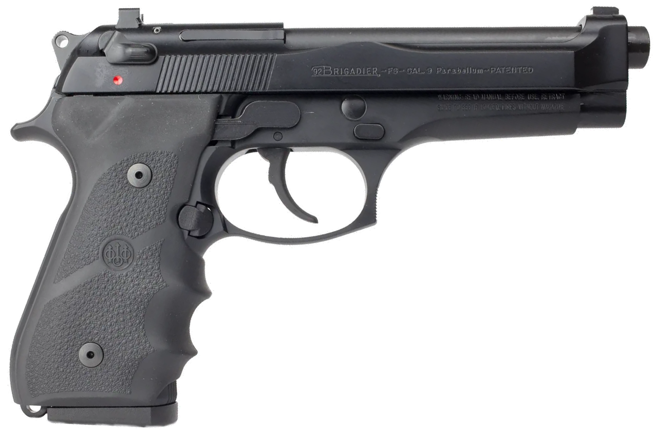 Beretta USA J92F700M 92FS Brigadier Full Size Frame 9mm Luger 15+1 4.70″ Black Inox Steel Barrel, Black Bruniton Serrated Steel Slide, Black Aluminum Frame w/Beavertail, DA/SA, Ambidextrous