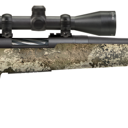 Mossberg 28066 Patriot Super Bantam 7mm-08 Rem Caliber with 5+1 Capacity, 20″ Fluted Barrel, Blued Metal Finish & TrueTimber Strata Synthetic Stock Right Hand (Youth) Includes 3-9x40mm Scope