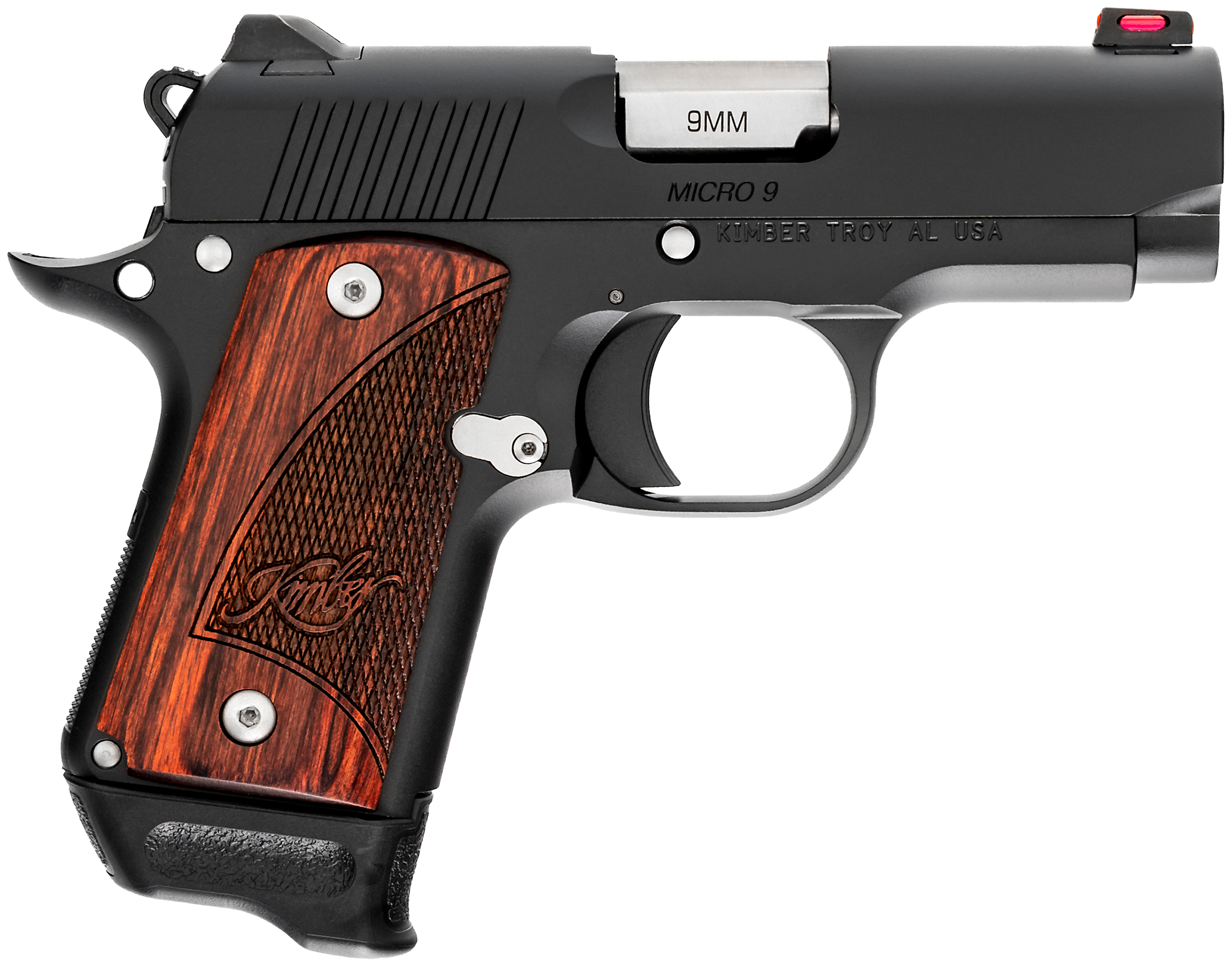 Kimber Mfg.,inc 3300241 Micro 9 RTC 9mm 7+1 3.15″ Black KimPro II Stainless Steel Slide Rosewood Grip
