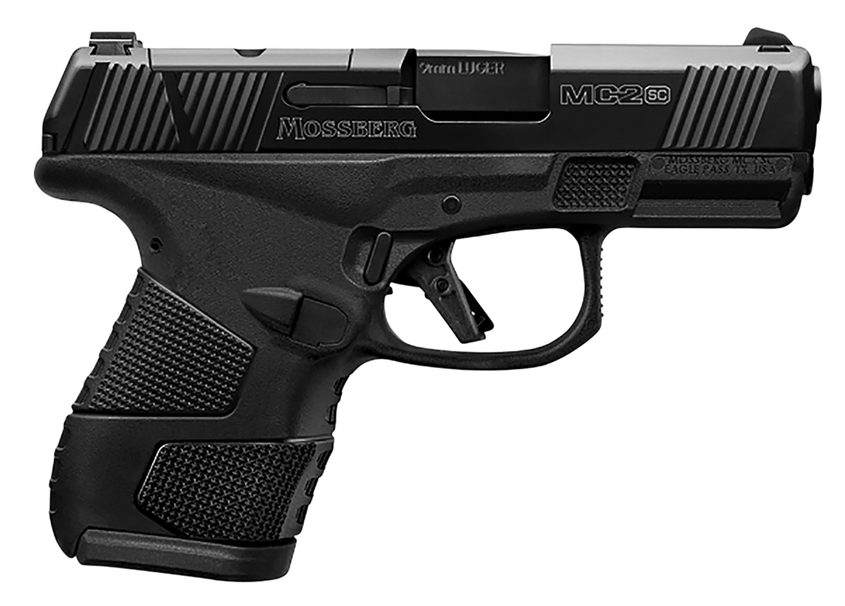 Mossberg 89045 MC2sc Sub-Compact 9mm Luger 3.40″ 10+1 Matte Black DLC Stainless Steel with Optics Cut Aggressive Textured Black Polymer Grip with Cross-Bolt Safety